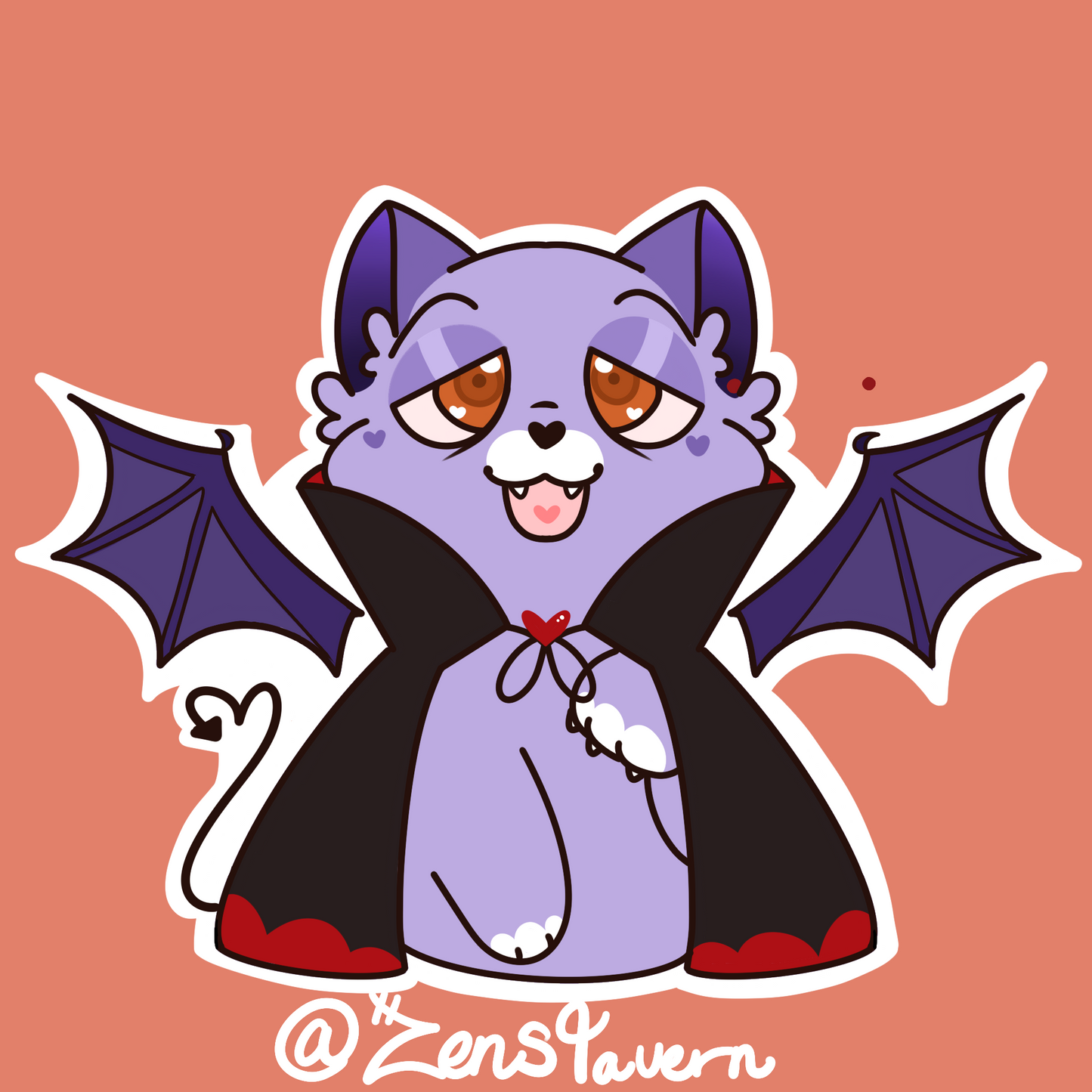 Vampire Cat Sticker