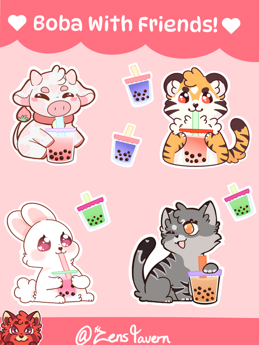 Boba With Friends Sticker Sheet