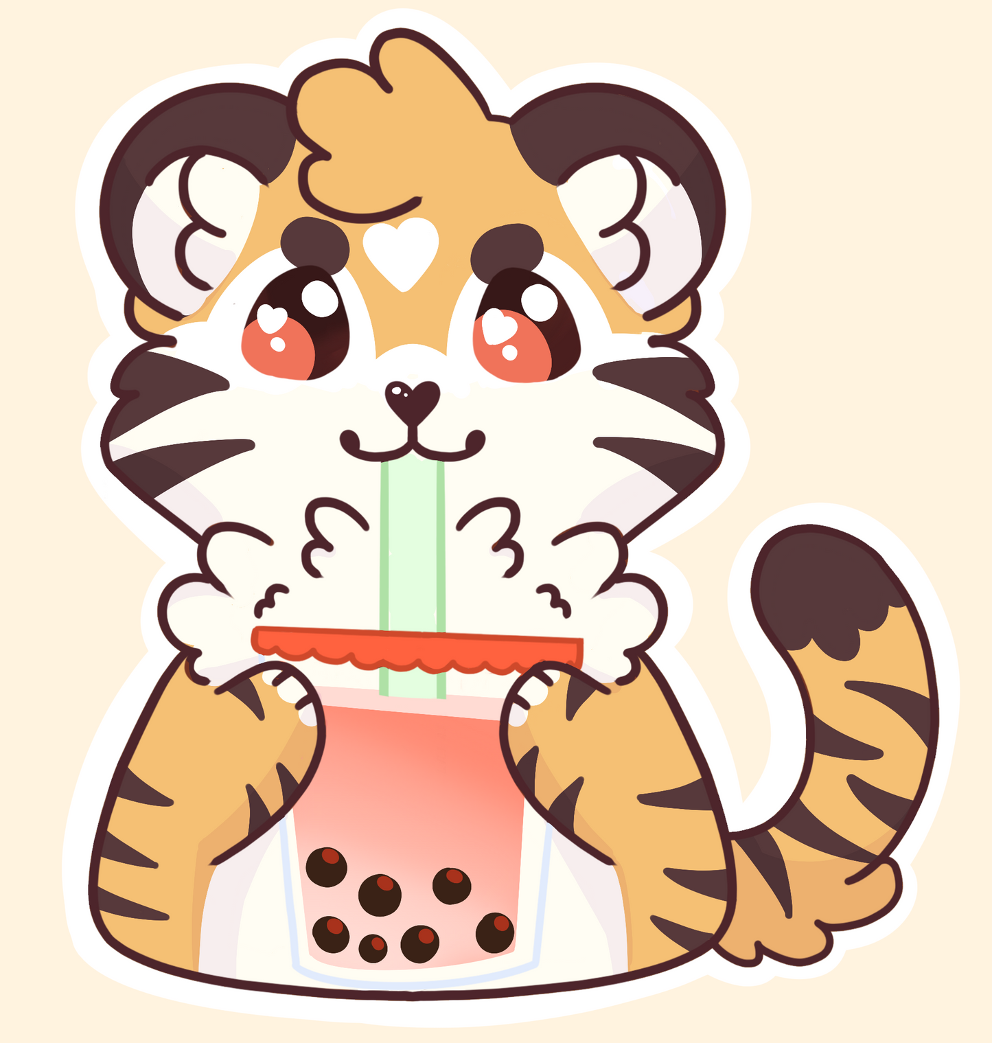 Boba Tiger Sticker