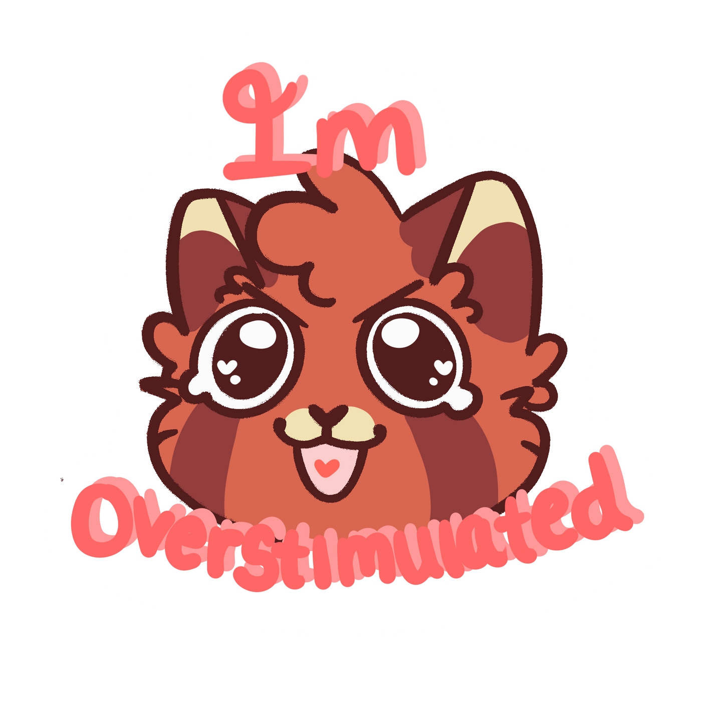 Im Overstimulated Red Panda Sticker