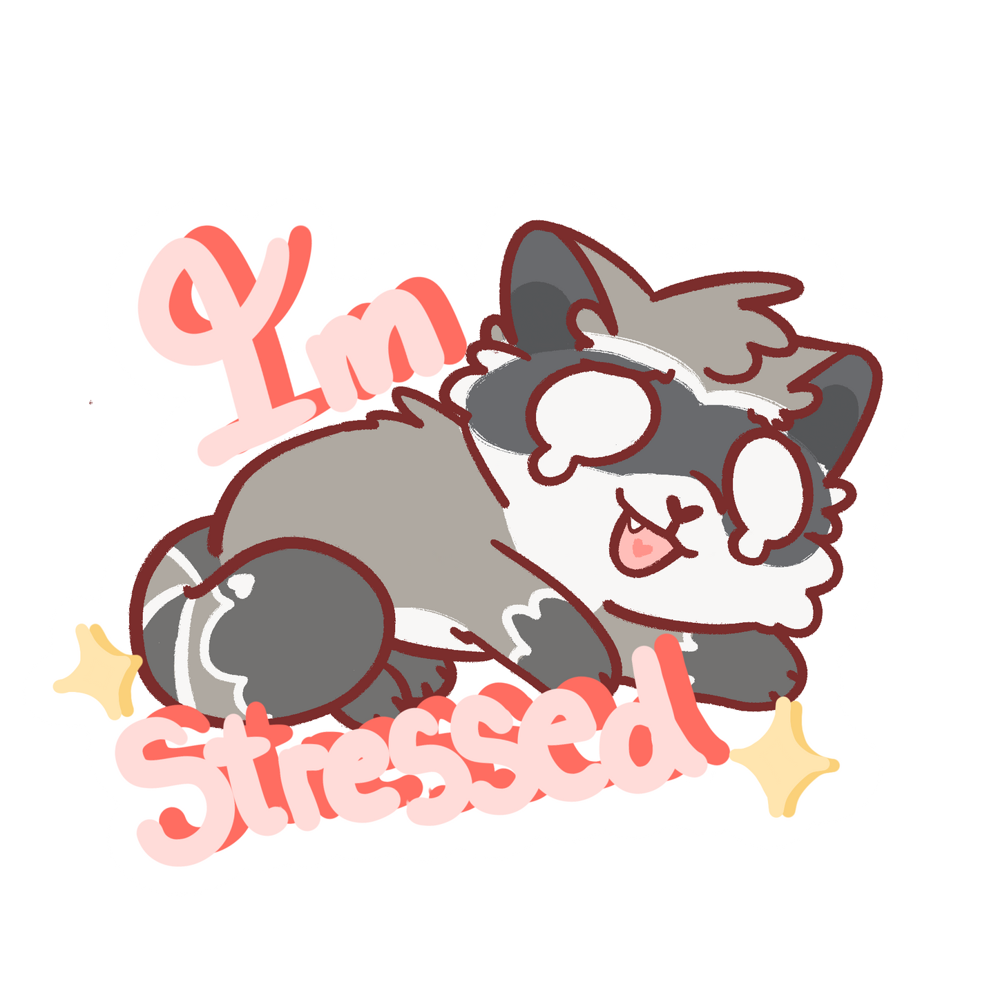 Im Stressed Trash Panda Sticker